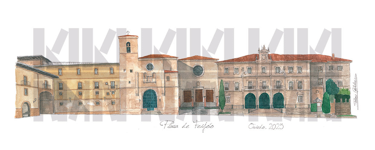 Lámina de la Plaza de Feijóo