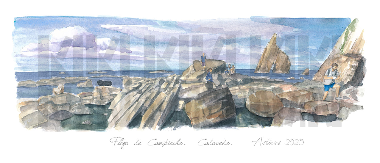 Lámina de la playa de Campiecho