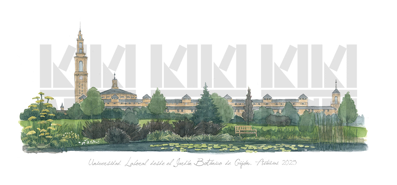 Lámina de la Univerisdad Laboral de Gijón