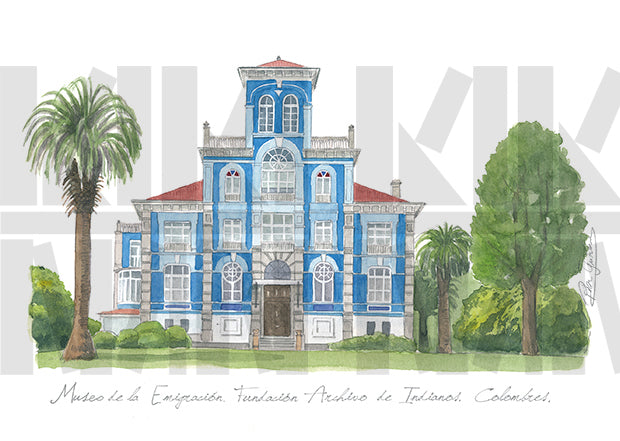 Juego de postales de Asturias. Casas de Indianos