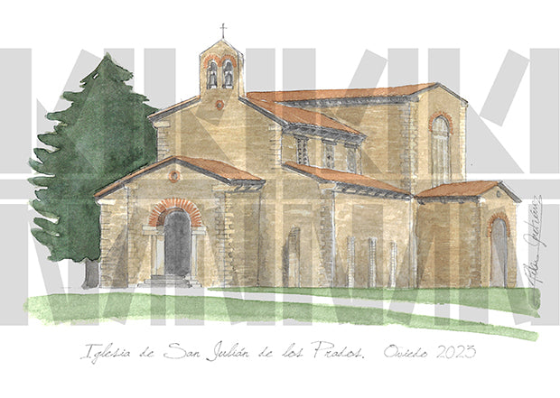 Juego de postales de Prerrománico asturiano