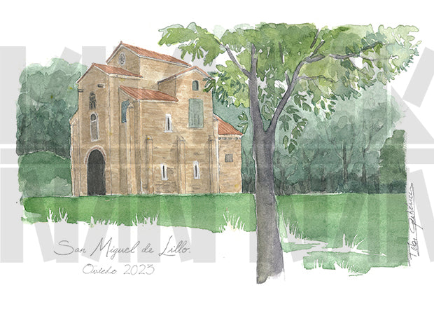 Juego de postales de Prerrománico asturiano